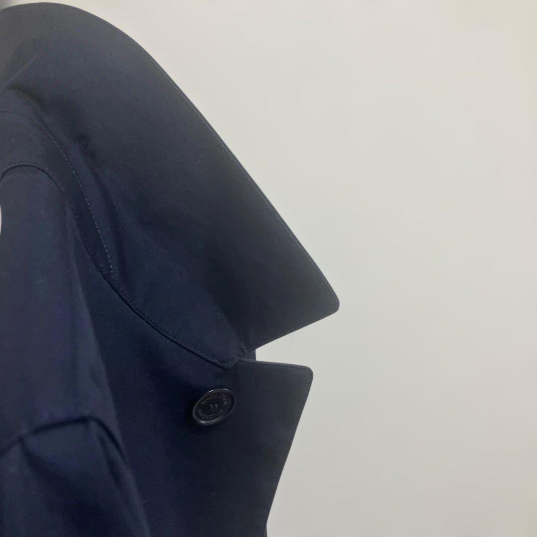 【極美品】名作　ゴム引き　ステンカラーコート　マッキントッシュ　ネイビー　ML