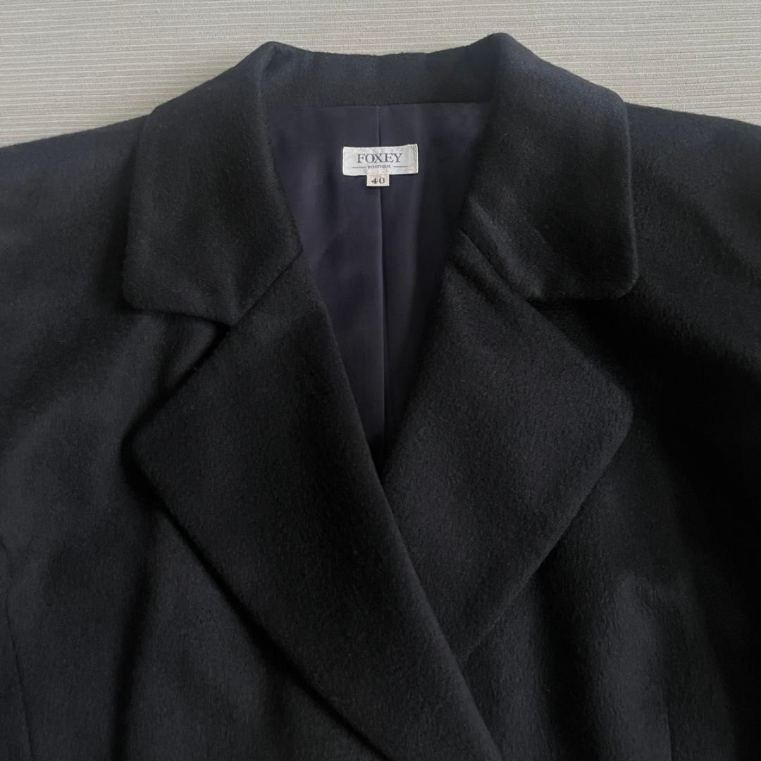 ＊美品【フォクシー】コート　ジャケット　カシミヤ　金ボタン　ブラック　４０