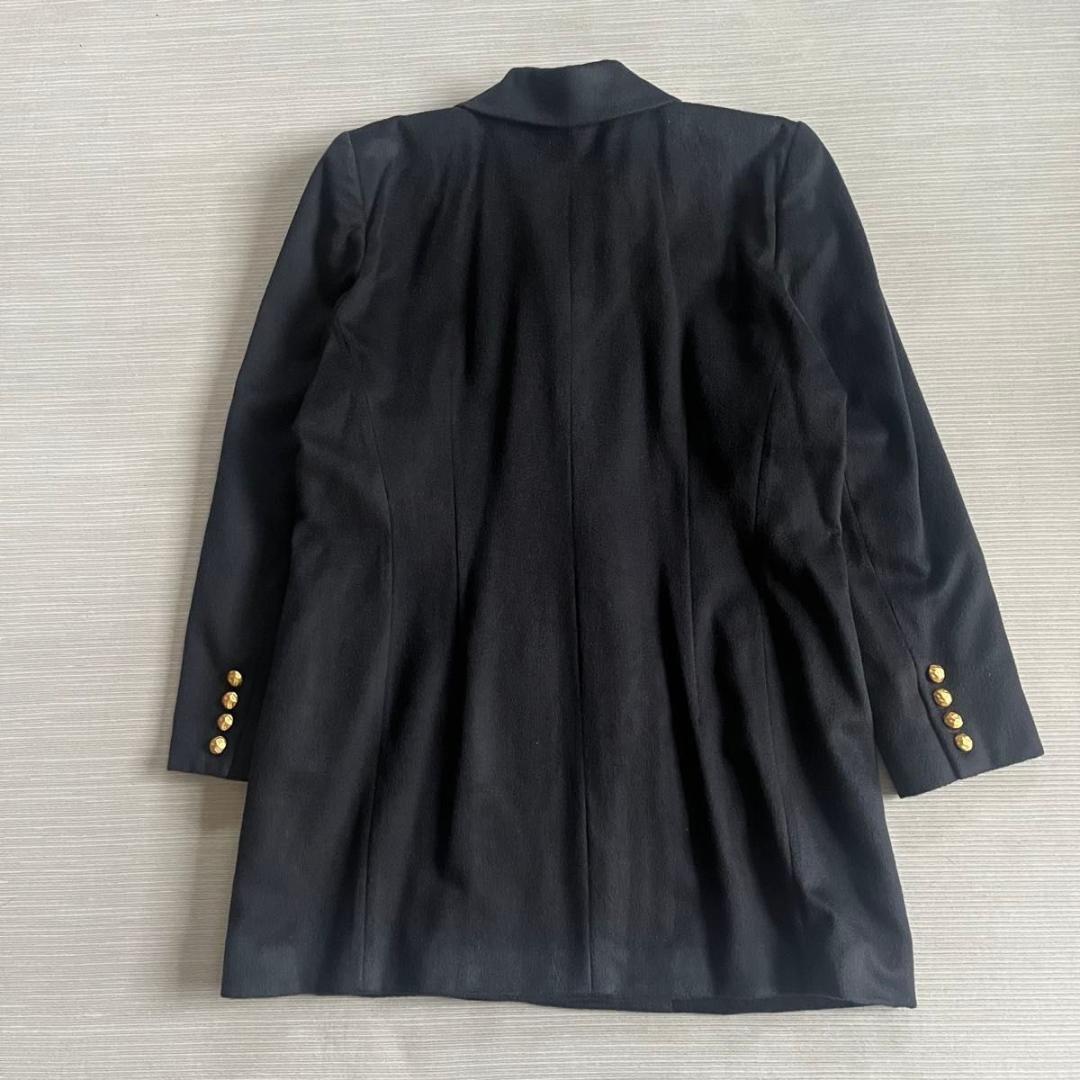 ＊美品【フォクシー】コート　ジャケット　カシミヤ　金ボタン　ブラック　４０