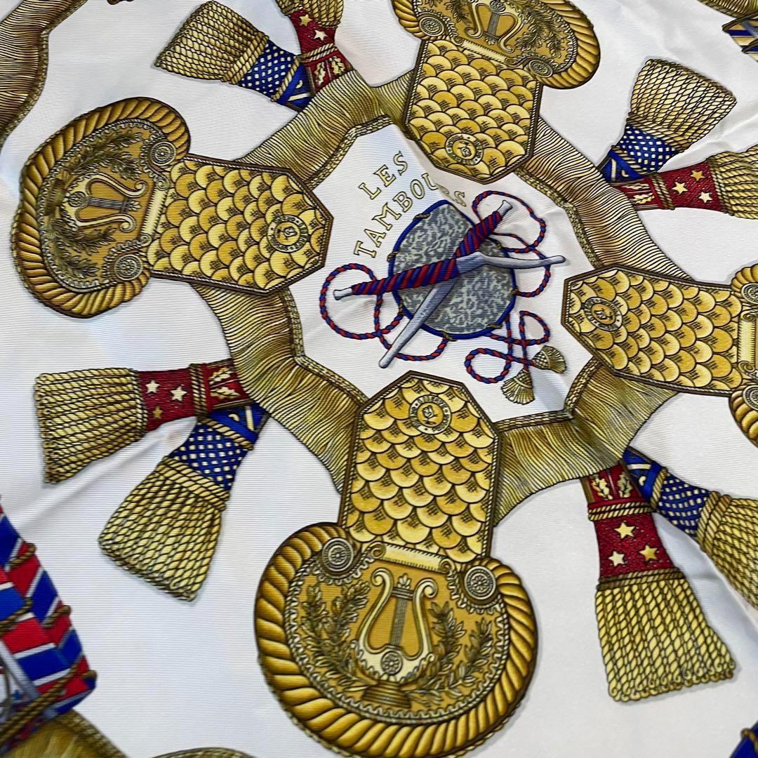 【美品】HERMES エルメス　スカーフ　カレ90 タンブールの太鼓