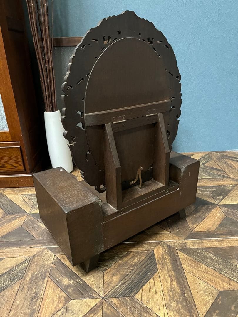 ミラー ドレッサー 鏡台 インテリア アンティーク 昭和レトロ 大正ロマン 木彫