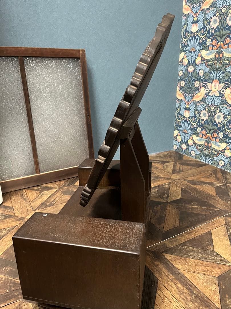 ミラー ドレッサー 鏡台 インテリア アンティーク 昭和レトロ 大正ロマン 木彫