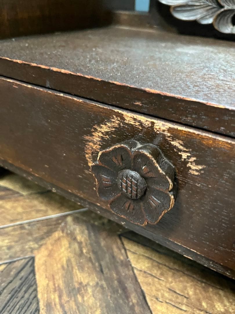 ミラー ドレッサー 鏡台 インテリア アンティーク 昭和レトロ 大正ロマン 木彫