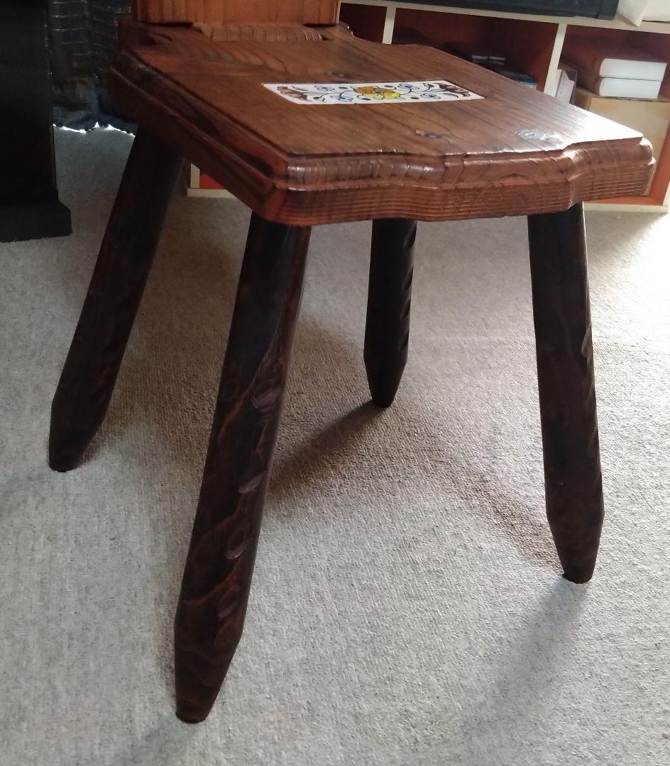 スペイン製　木製イス　折り畳み椅子　アンティーク　レトロ