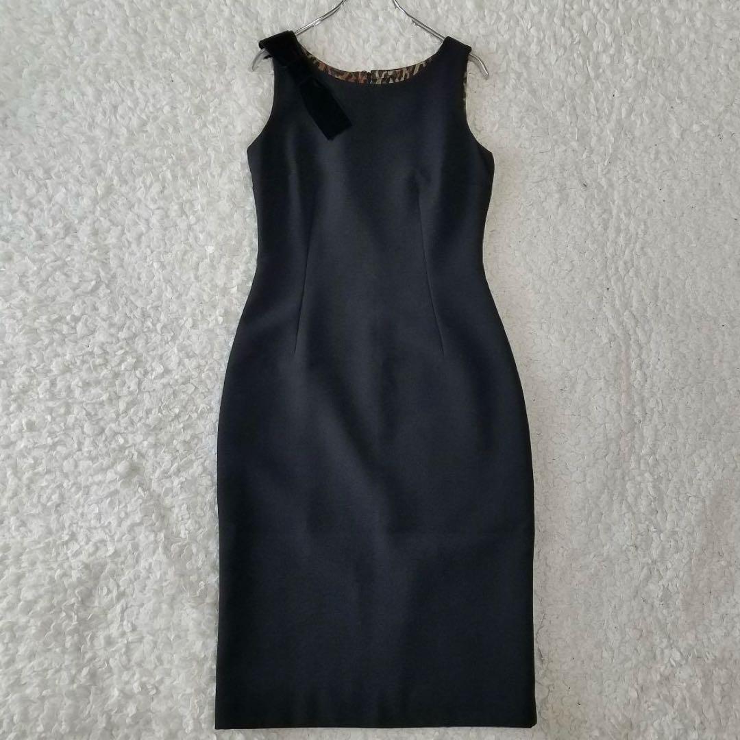 美品✨️ドルガバ レオパードワンピース ノースリーブ 肩ベロア 大きいサイズ