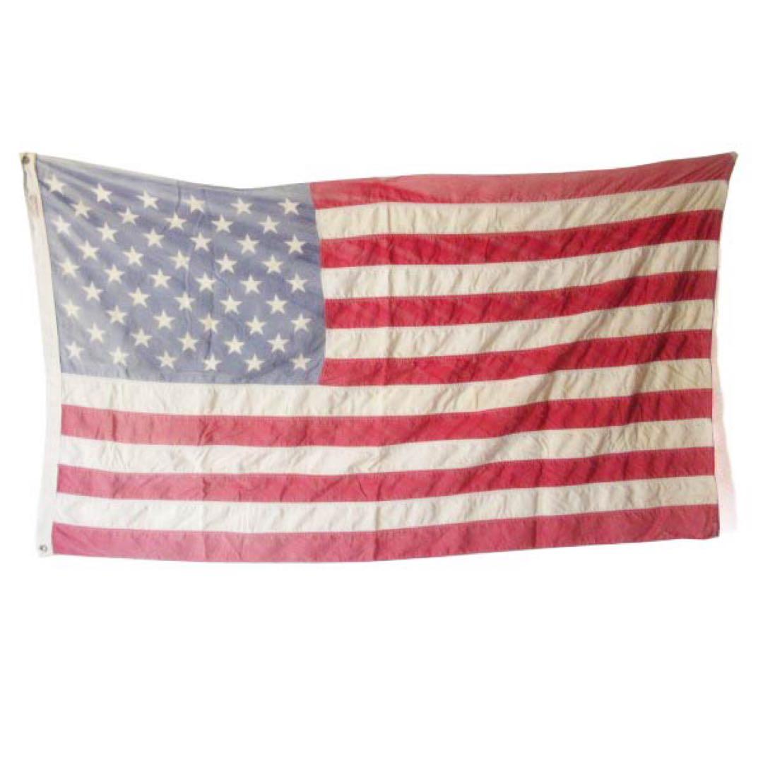 ビンテージ 50星 アメリカ国旗 星条旗 コットン 81.5cm×142cm
