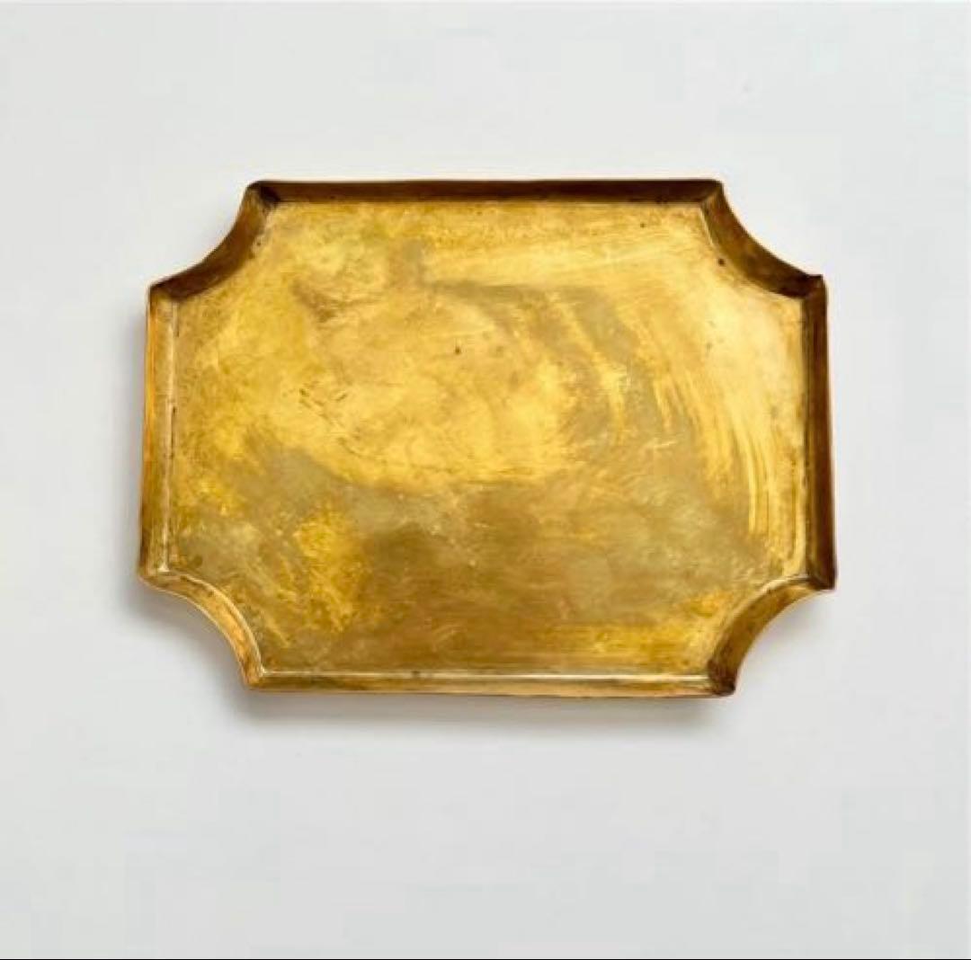 川地あや香　真鍮　隅切り皿