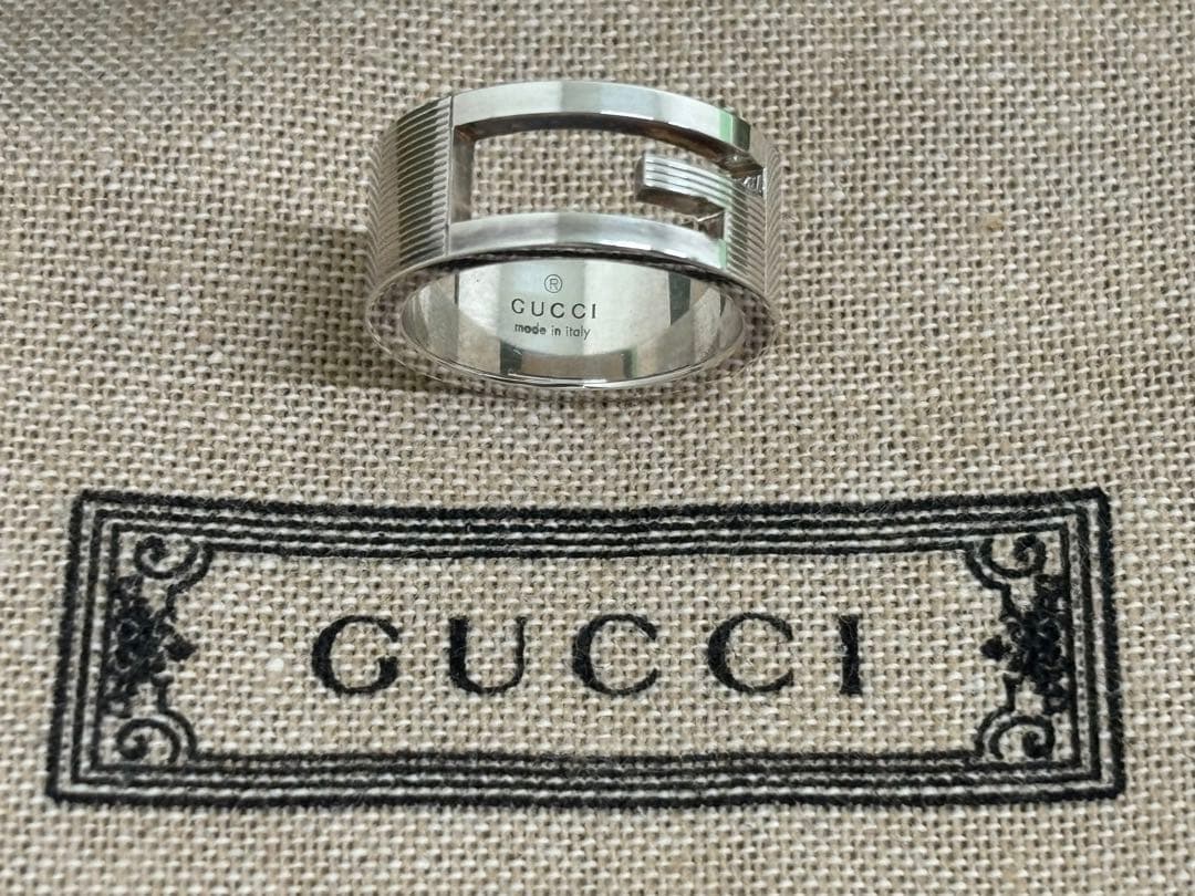 激安 新品 GUCClグッチ Gロゴ サイズ9号 指輪 リング シルバー925