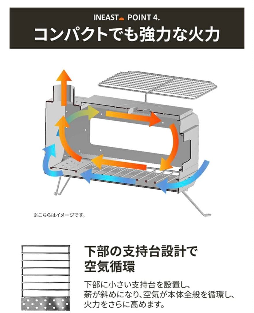 ポータブル薪ストーブ ステンレス製