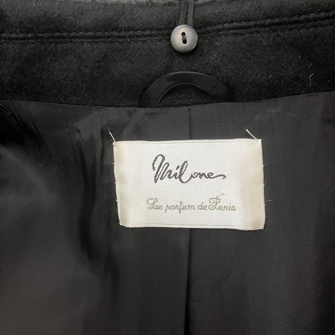 2way カシミヤ100％ ブルーフォックスファー マキシ丈 ロングコート 黒