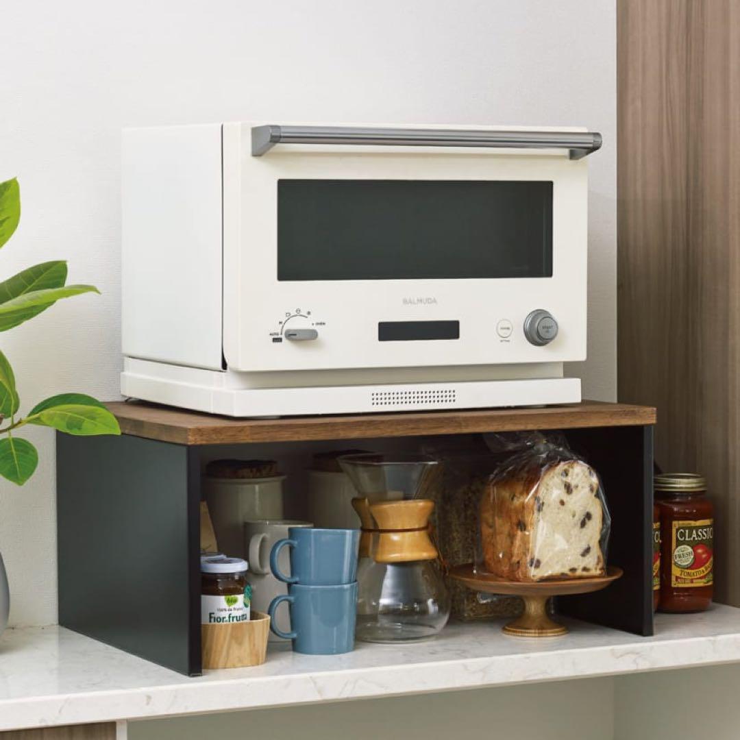 ブラック　キッチンラック　キッチン上ラック　木製ラック 幅60 ブラック