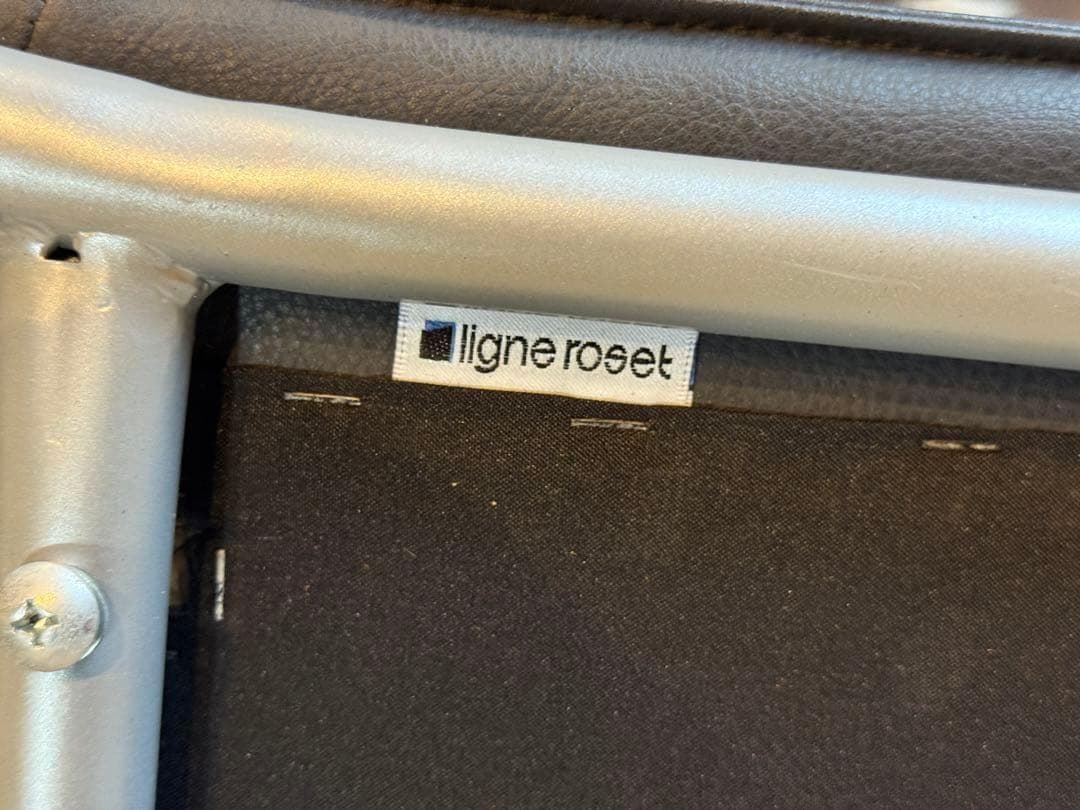 ②リーンロゼ　ligne roset ブラック　レザーチェア　2脚セット　YZ