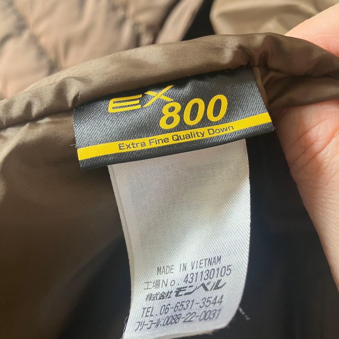 モンベル　トラベルダウンロングコート　袋付　ブラウン　L