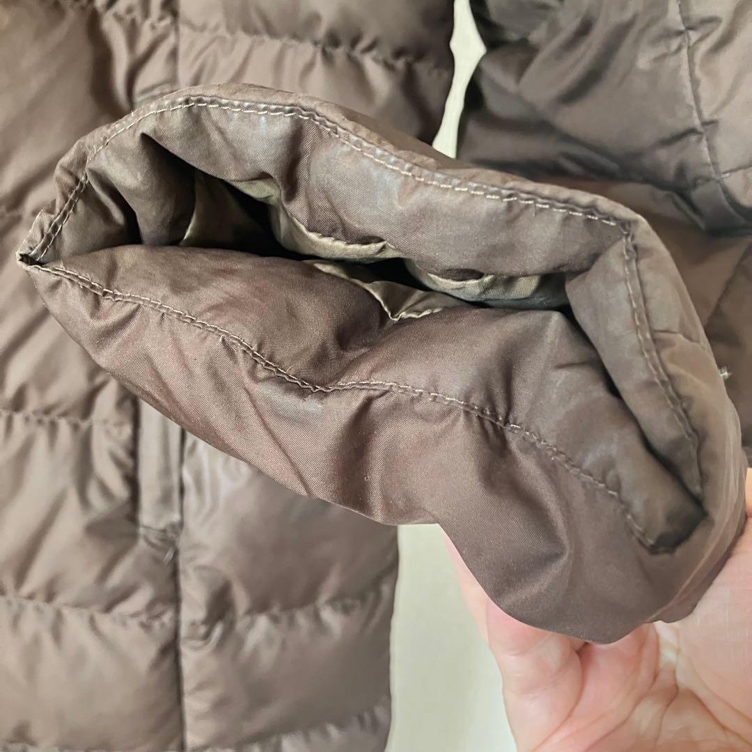 モンベル　トラベルダウンロングコート　袋付　ブラウン　L