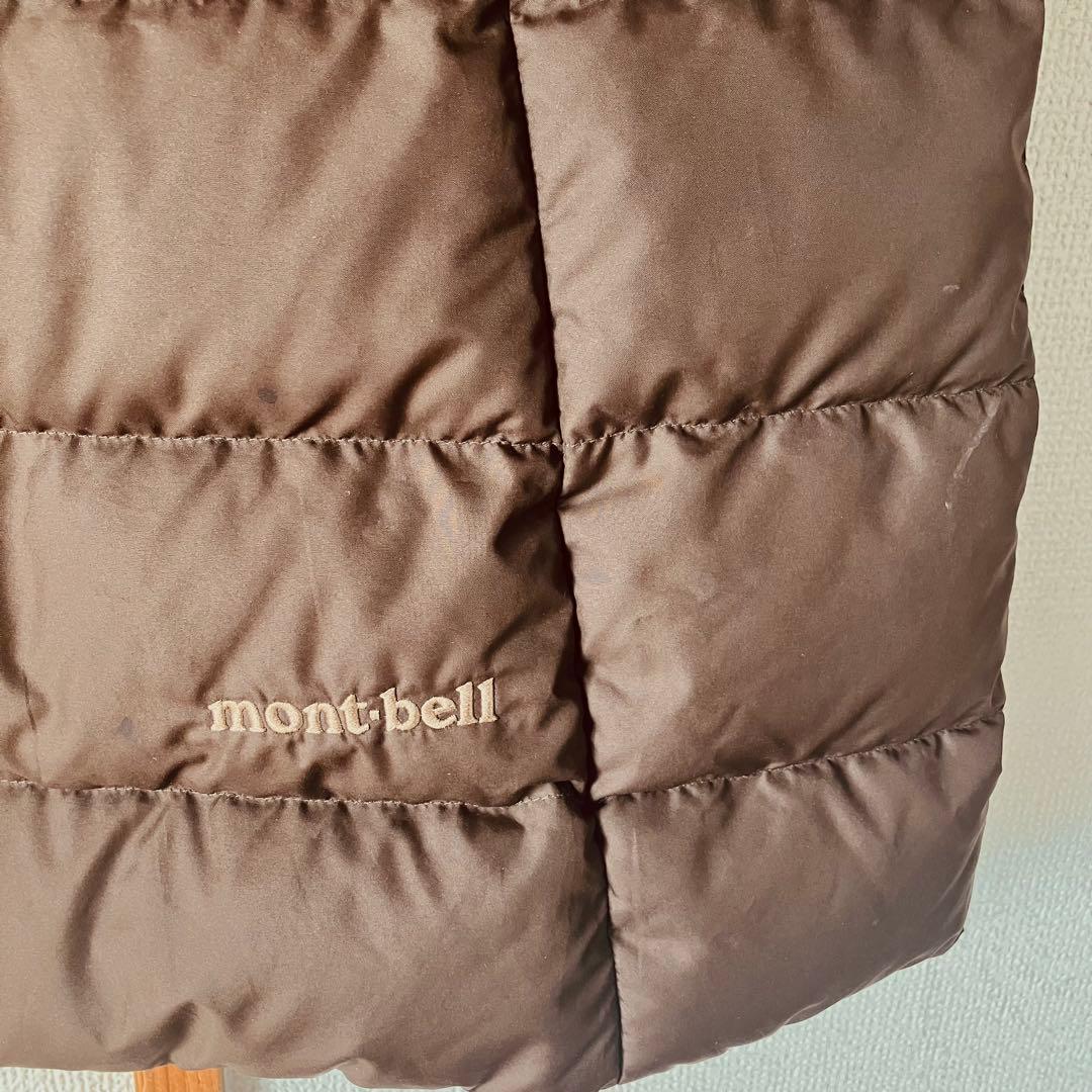 モンベル　トラベルダウンロングコート　袋付　ブラウン　L