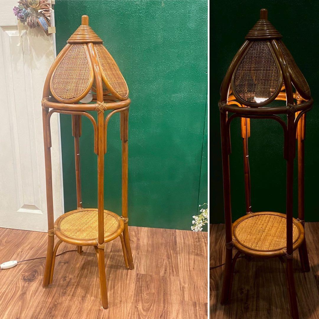 籐 ラタン 間接照明 スタンドライト インテリア 昭和レトロ 古民家