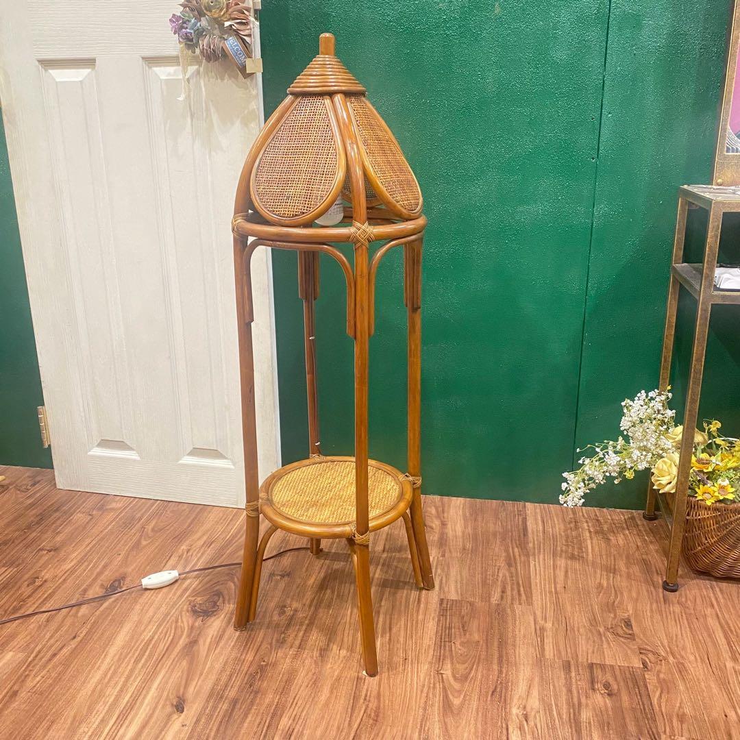 籐 ラタン 間接照明 スタンドライト インテリア 昭和レトロ 古民家