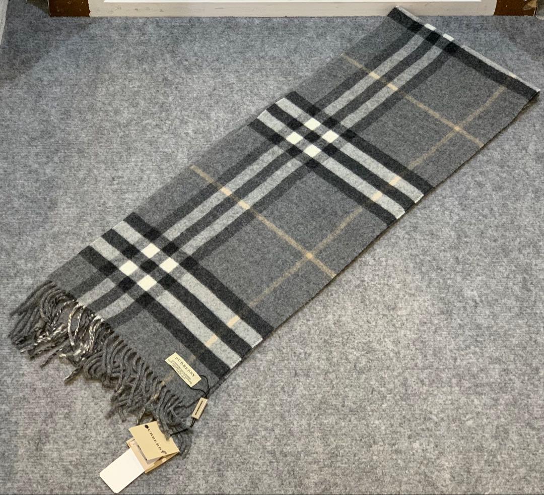 未使用タグ付 BURBERRY バーバリー バーバリーチェック マフラー