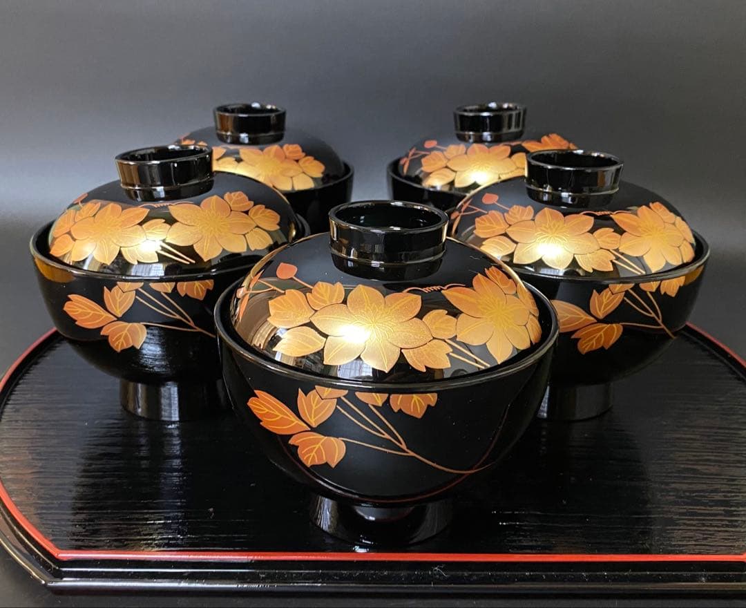 【未使用品】吸い物椀　乙造作　本漆仕上　吸物椀　汁椀　和食器