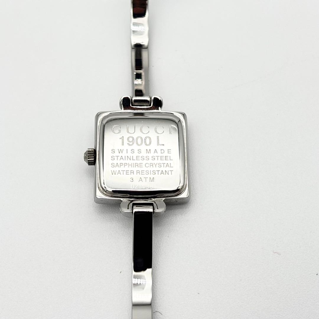 【美品】GUCCI 1900L バングルウォッチ 腕時計 シルバー スクエア