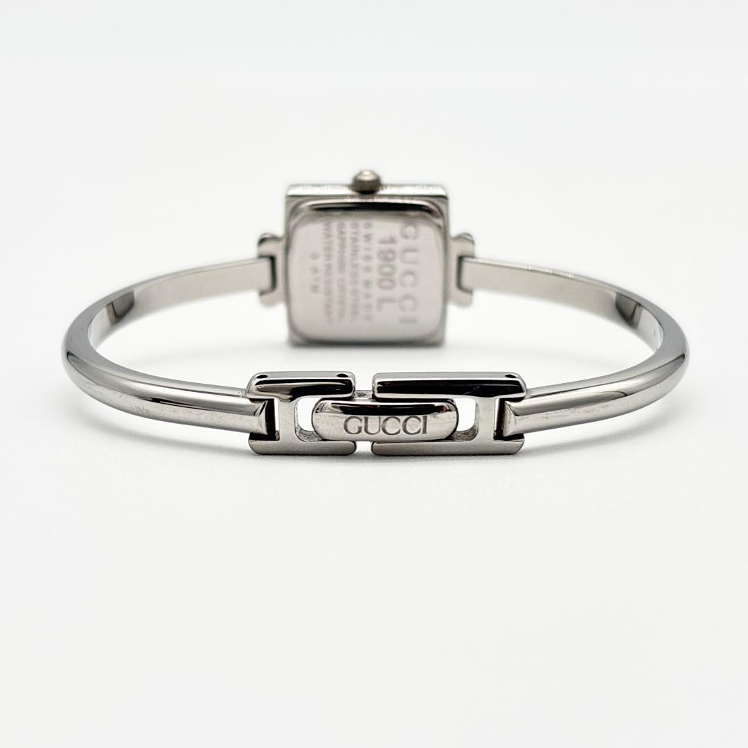 【美品】GUCCI 1900L バングルウォッチ 腕時計 シルバー スクエア