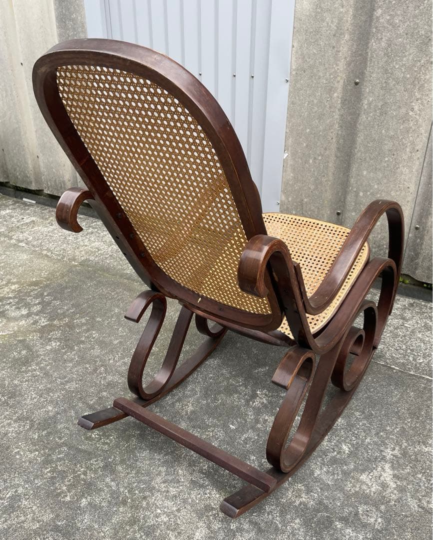 ビンテージ/ラタン/籐家具/曲木/ロッキングチェア/アームチェア/チェア/椅子