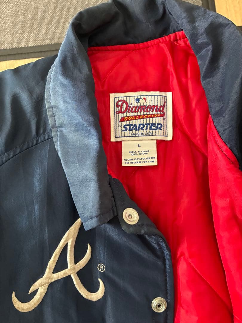 アトランタ・ブレーブス 中綿ジャケット ネイビー/レッド