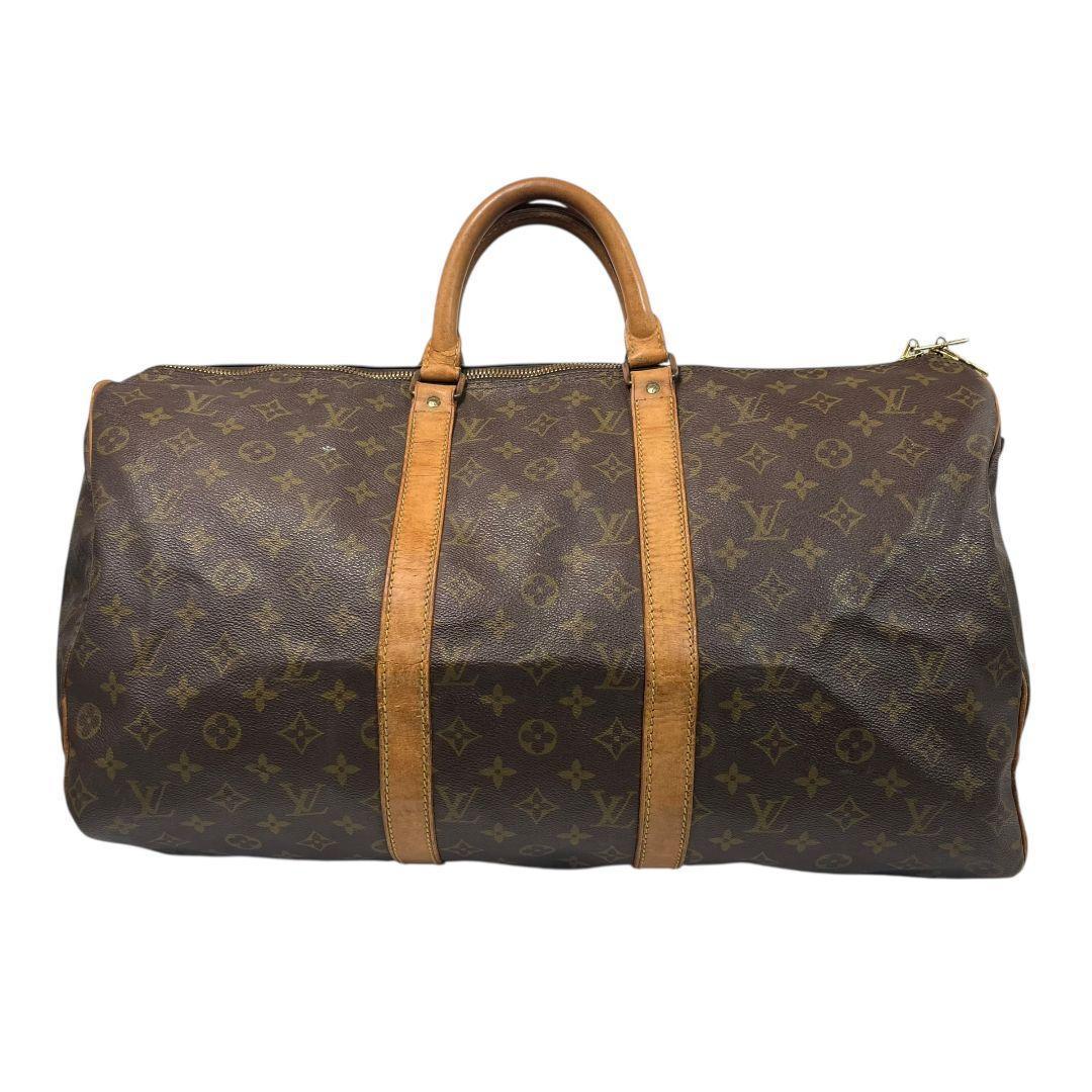 鑑定済　ルイヴィトン　キーポル50　モノグラム　ボストンバッグ　旅行用バッグ　茶