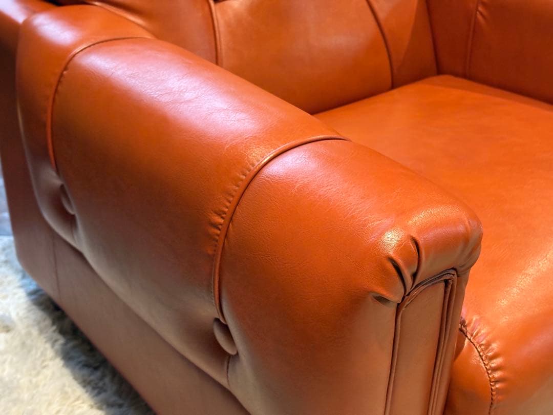 カリモク　karimoku オレンジソファ　タフティング　ヴィンテージ　SG