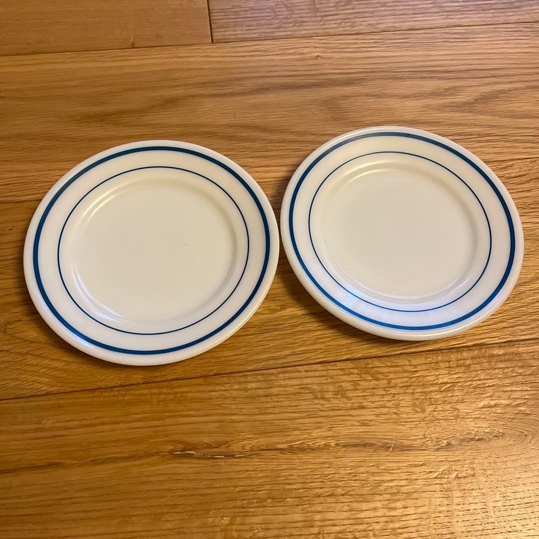 Pyrex vintage US NAVYブルーライン 小皿2皿3ボウル4セット