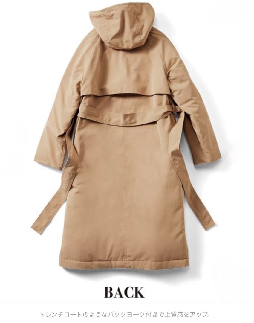 美品 IDEIT イディット すっきりロング丈ダウンコート ベージュ L