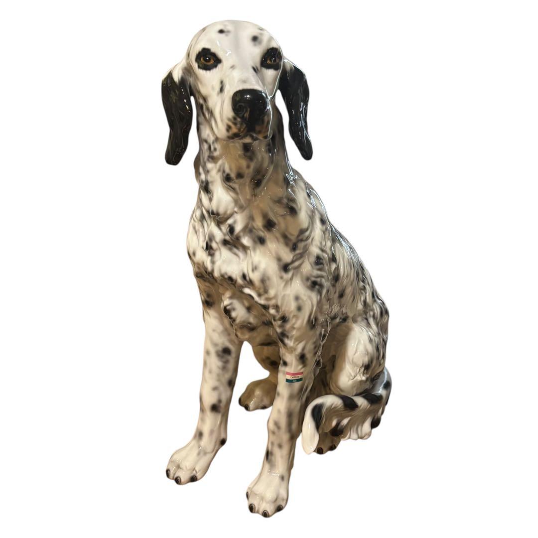 【イタリア製】DeMain（ドマン）大 犬 置物 セラミック インテリアオブジェ