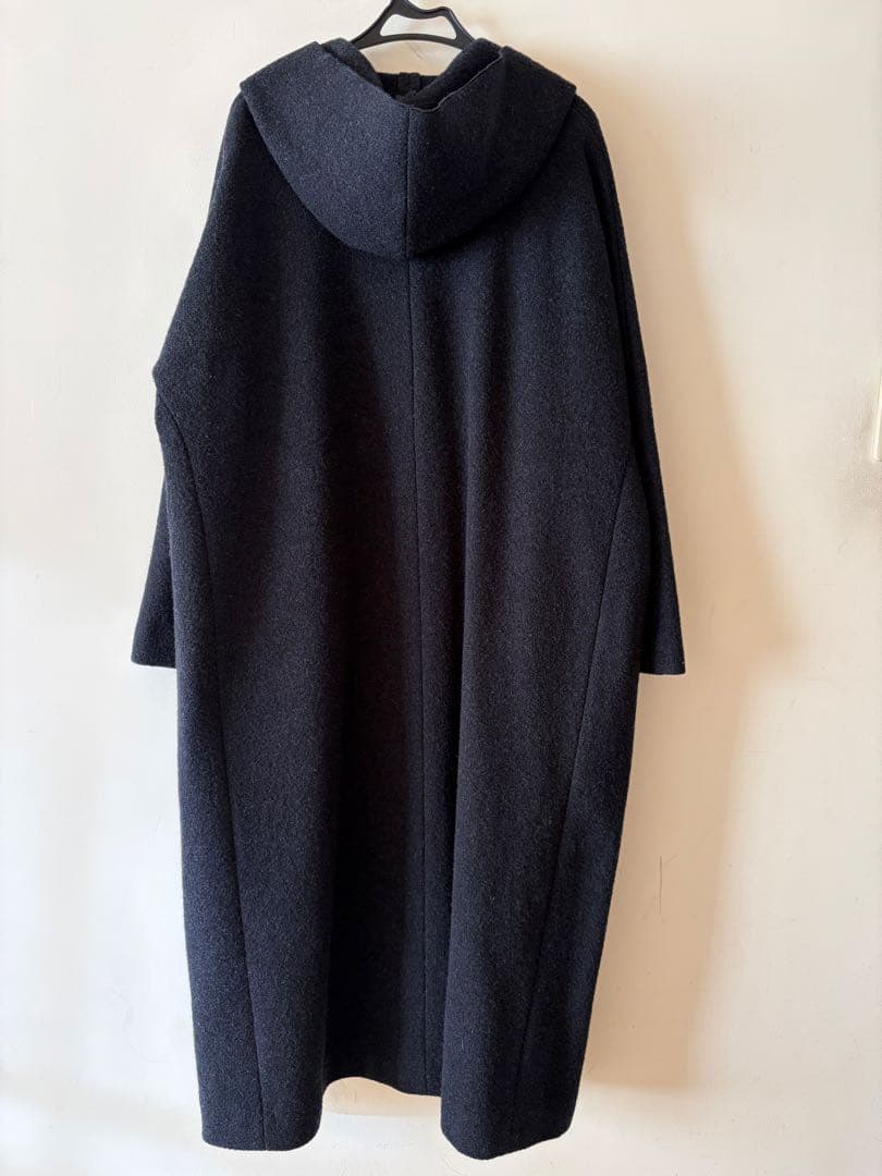 evam eva／press wool hooded coat