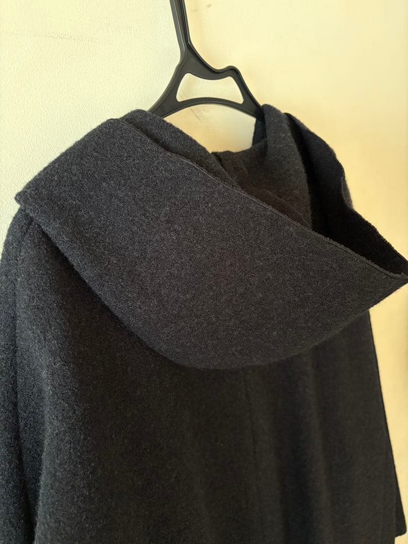 evam eva／press wool hooded coat