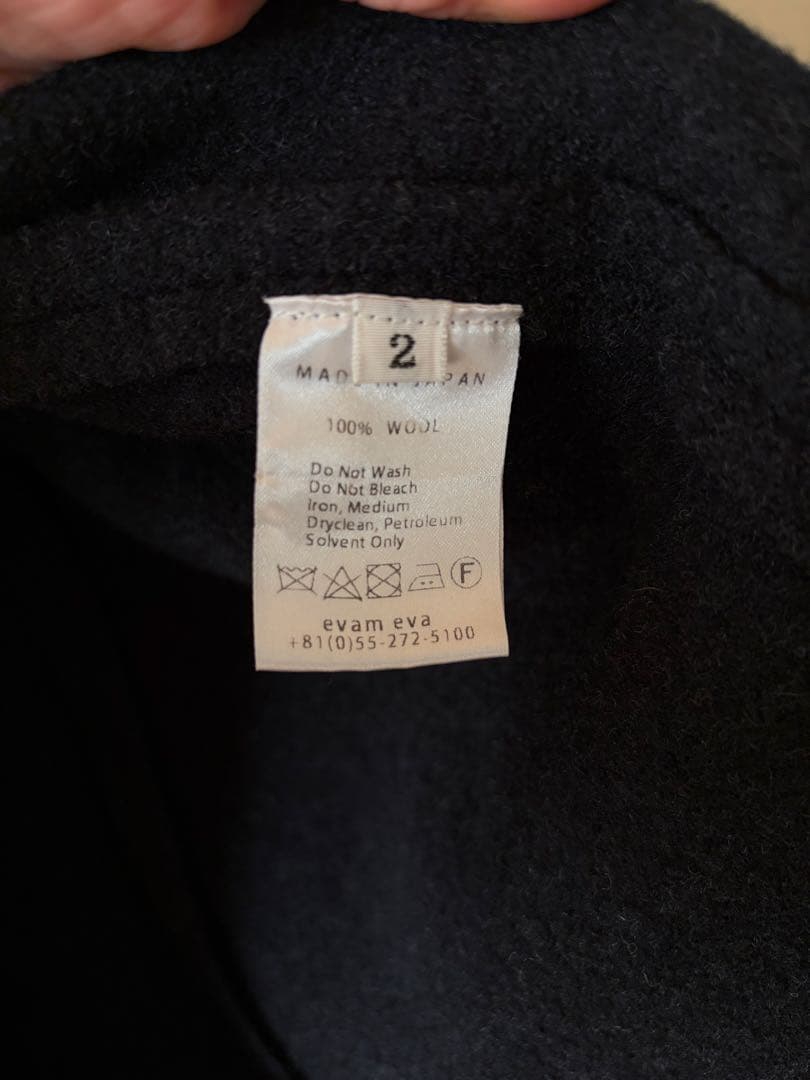 evam eva／press wool hooded coat