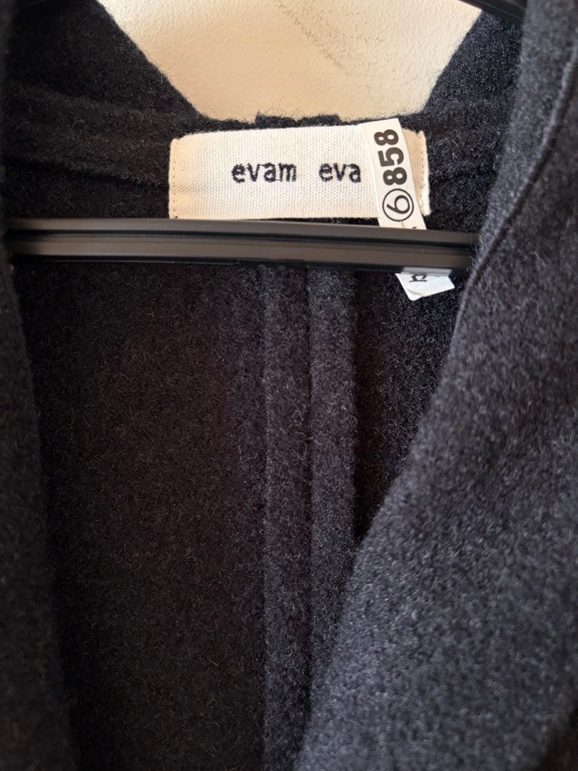 evam eva／press wool hooded coat