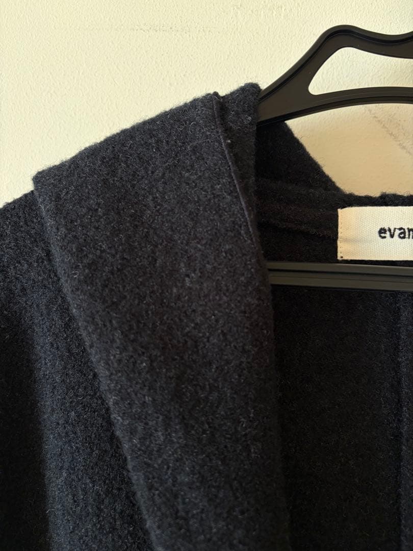 evam eva／press wool hooded coat