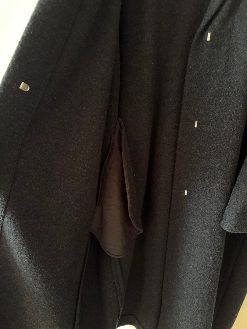 evam eva／press wool hooded coat