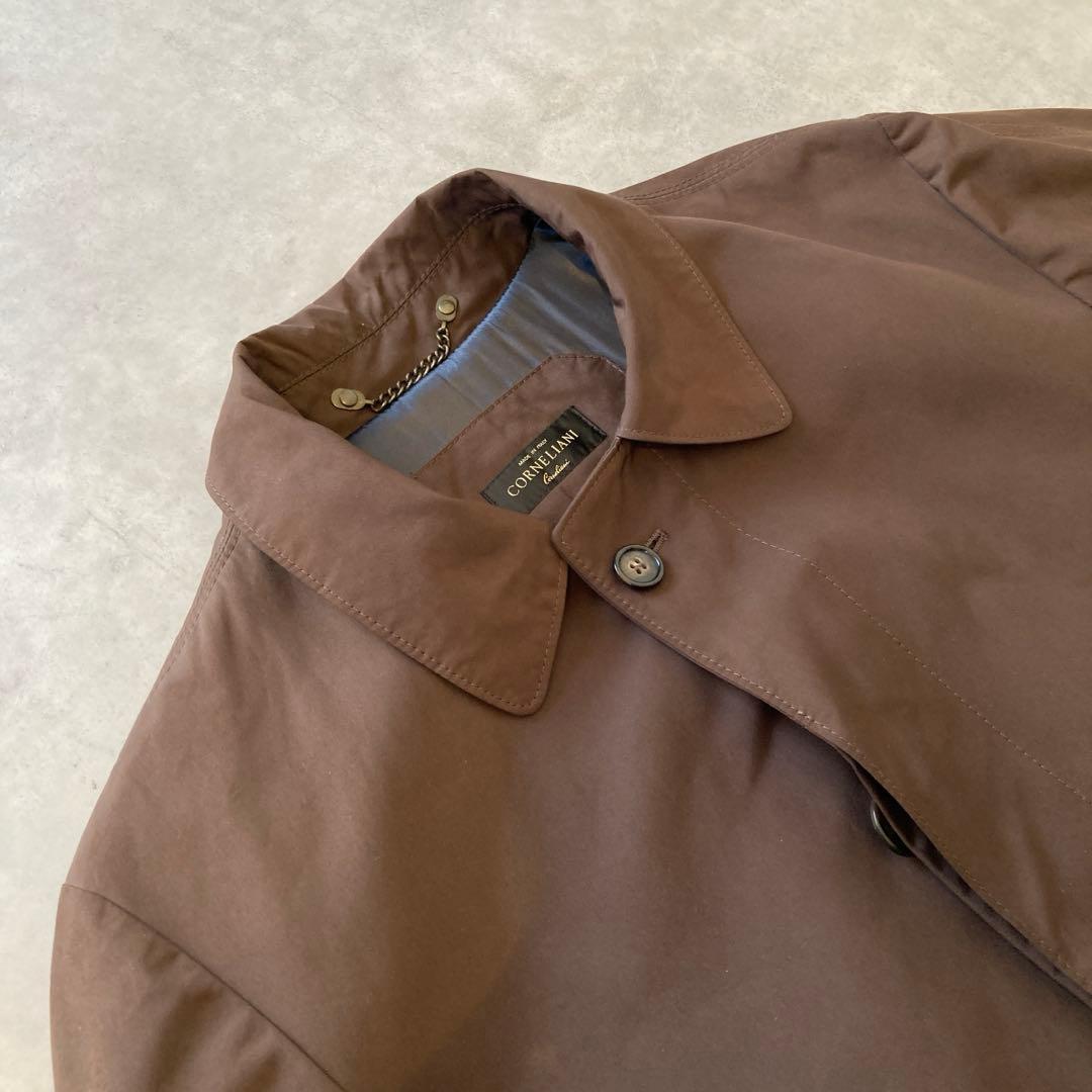 イタリア製 CORNELIANI ステンカラー コート L モカムース ブラウン