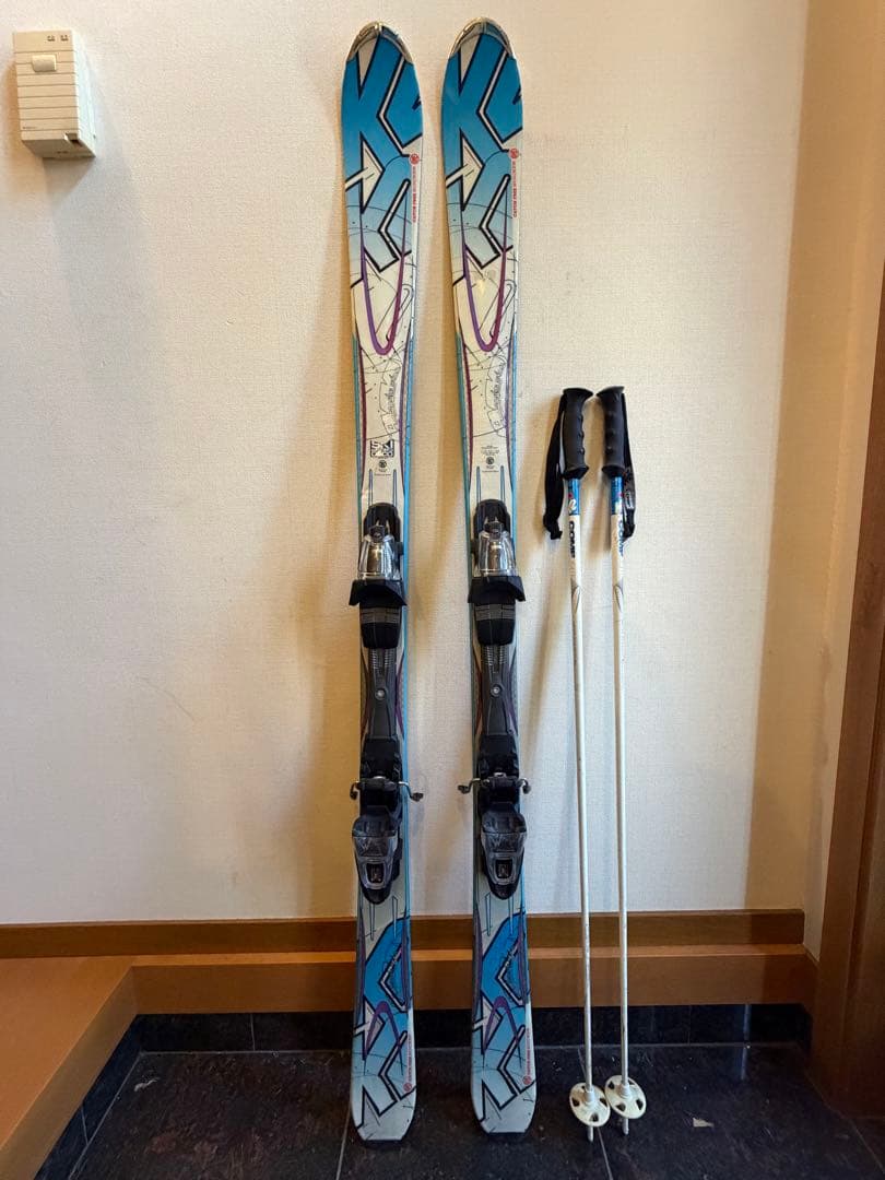 K2 163㎝ スキー板とストックセット