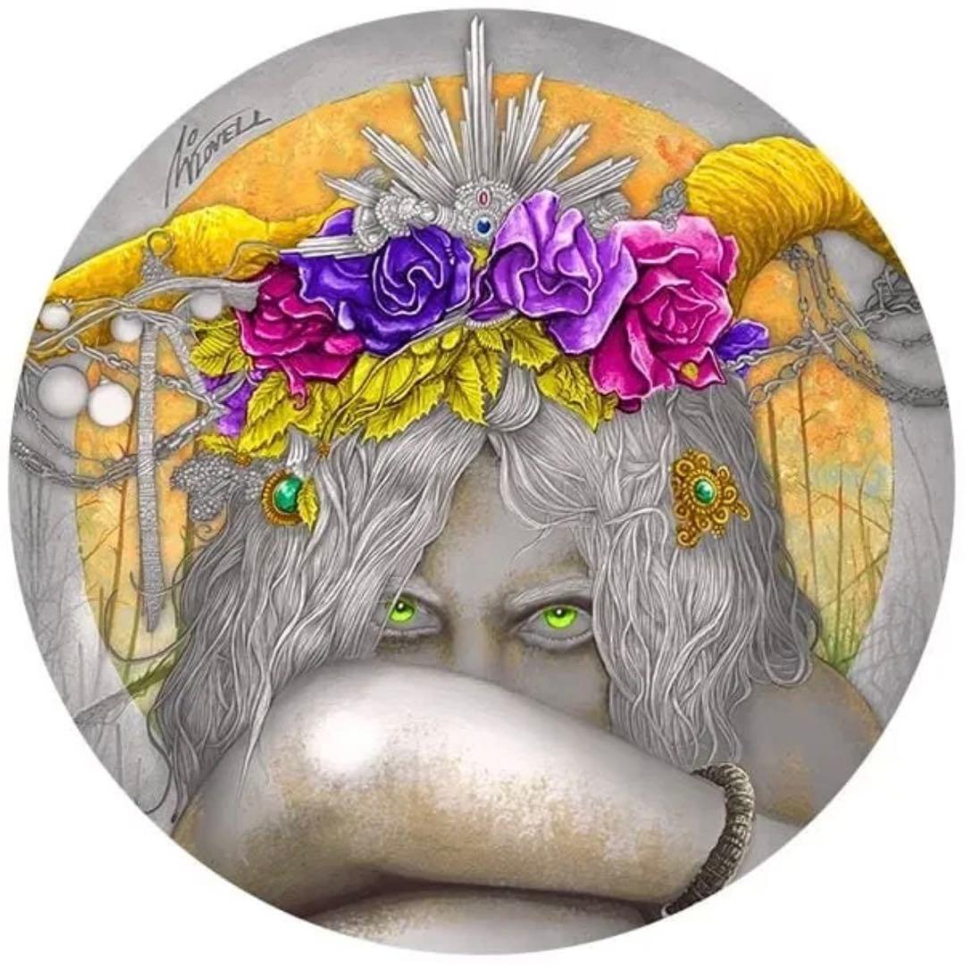 銀貨 ダークビューティーズ ファウナ カラー 超古風仕上げ 大型レリーフ 純銀