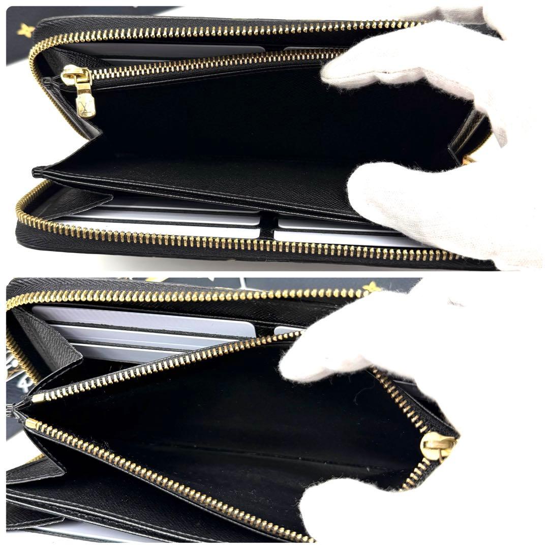 ルイヴィトン ジッピーウォレット エピ ノワール ラウンドファスナー ゴールド