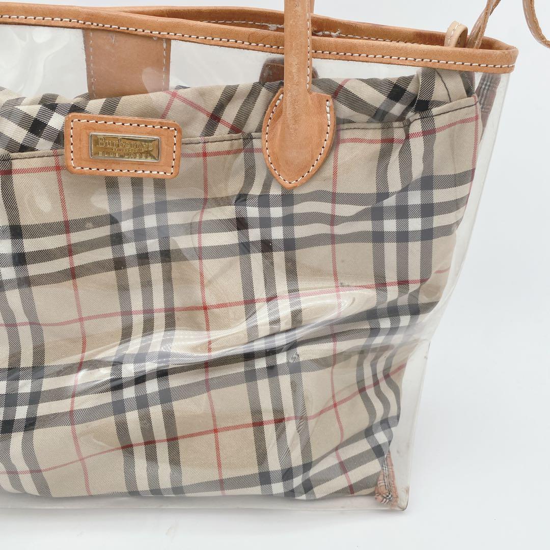 希少 BURBERRYブルーレーベル クリアトートバッグ ノバチェック ベージュ