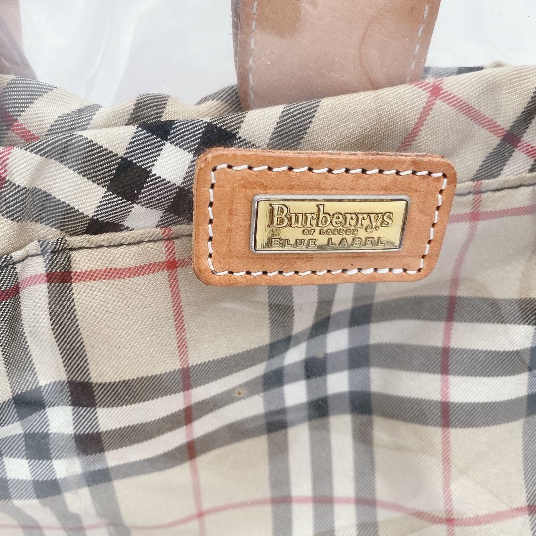 希少 BURBERRYブルーレーベル クリアトートバッグ ノバチェック ベージュ