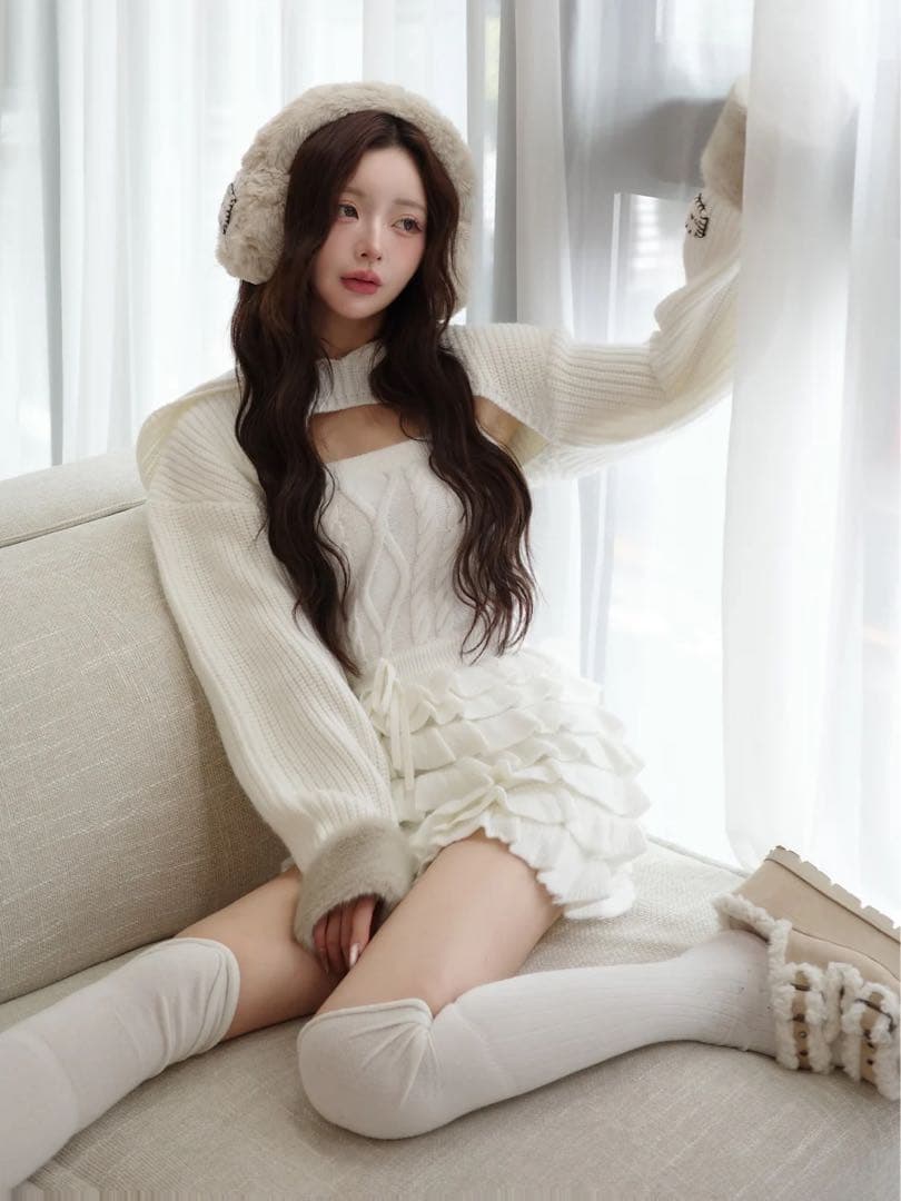 Darich ダーリッチ フリルニットコンビネゾン