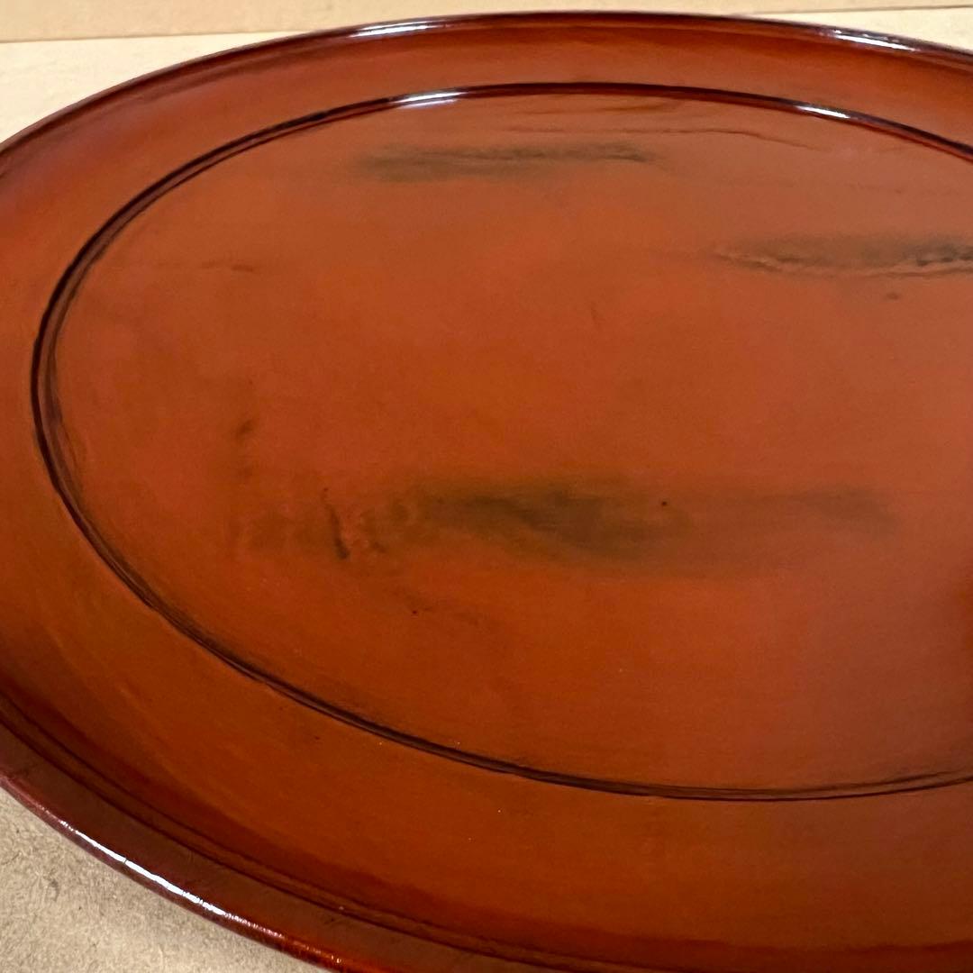 未使用 輪島塗 市中屋 木製漆器 丸盆 2客 茶道具 煎茶道具