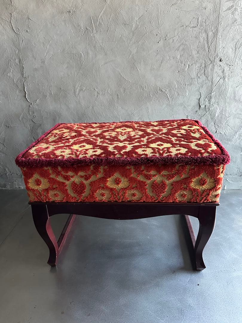 お値下げ‼️ヴィンテージ　スツール　ベンチ　金華織のような