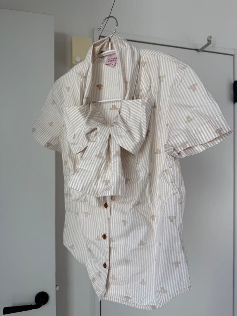 Vivienne Westeood redlabel リボン　ストライプシャツ