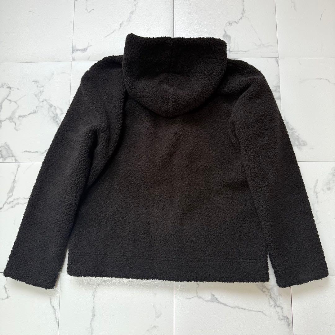 PAPAS PLUS パパスプラス フーディー ボアジャケット ブラック S