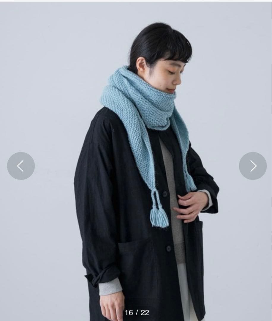 ＊新品　タグ付き＊　24AW かぐれ　ペルータッセルストール　ライトブルー